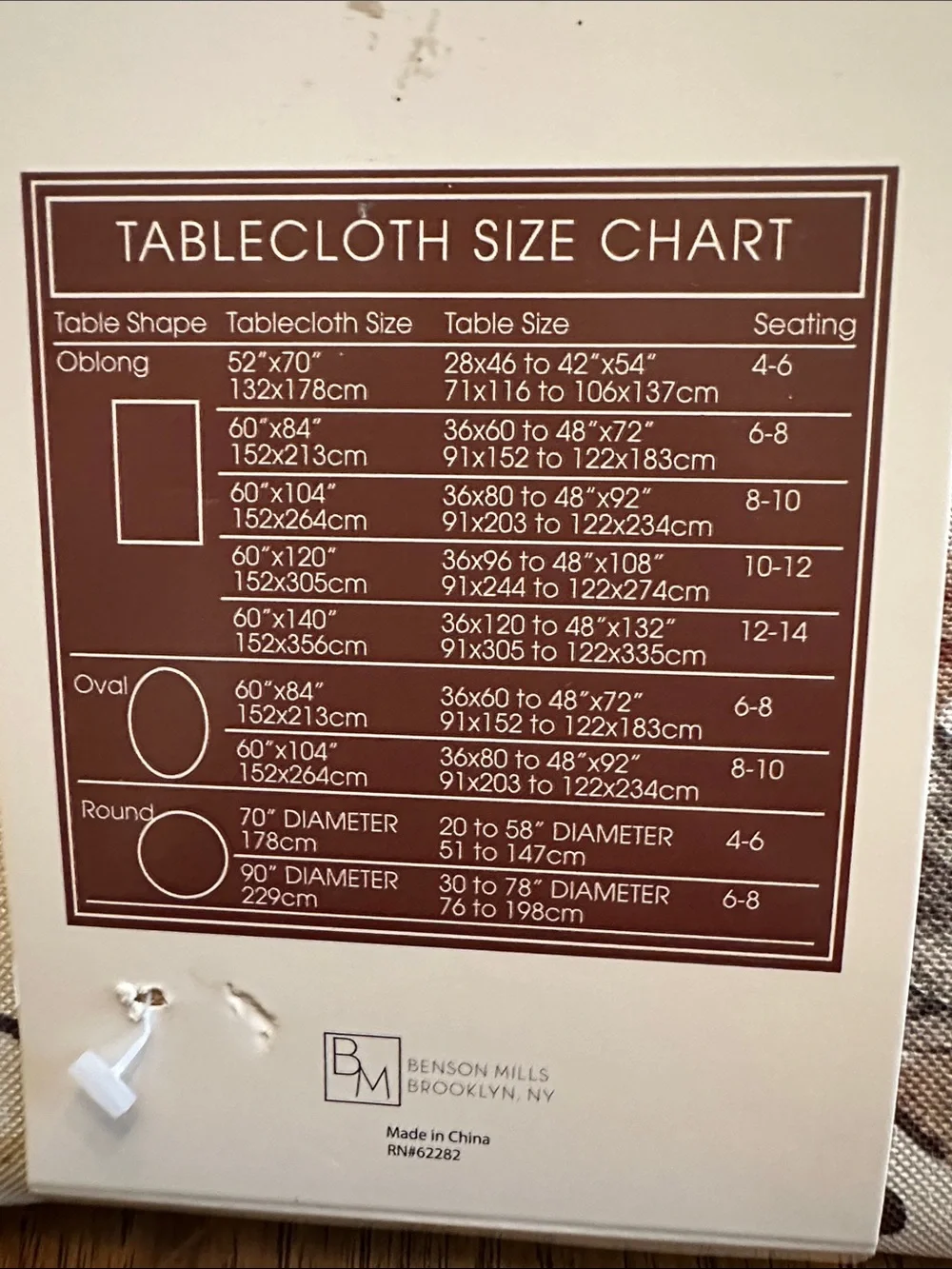 Easy Care Tablecloth - Warm Autumn Print - Oblong Seats 6-8, NEW